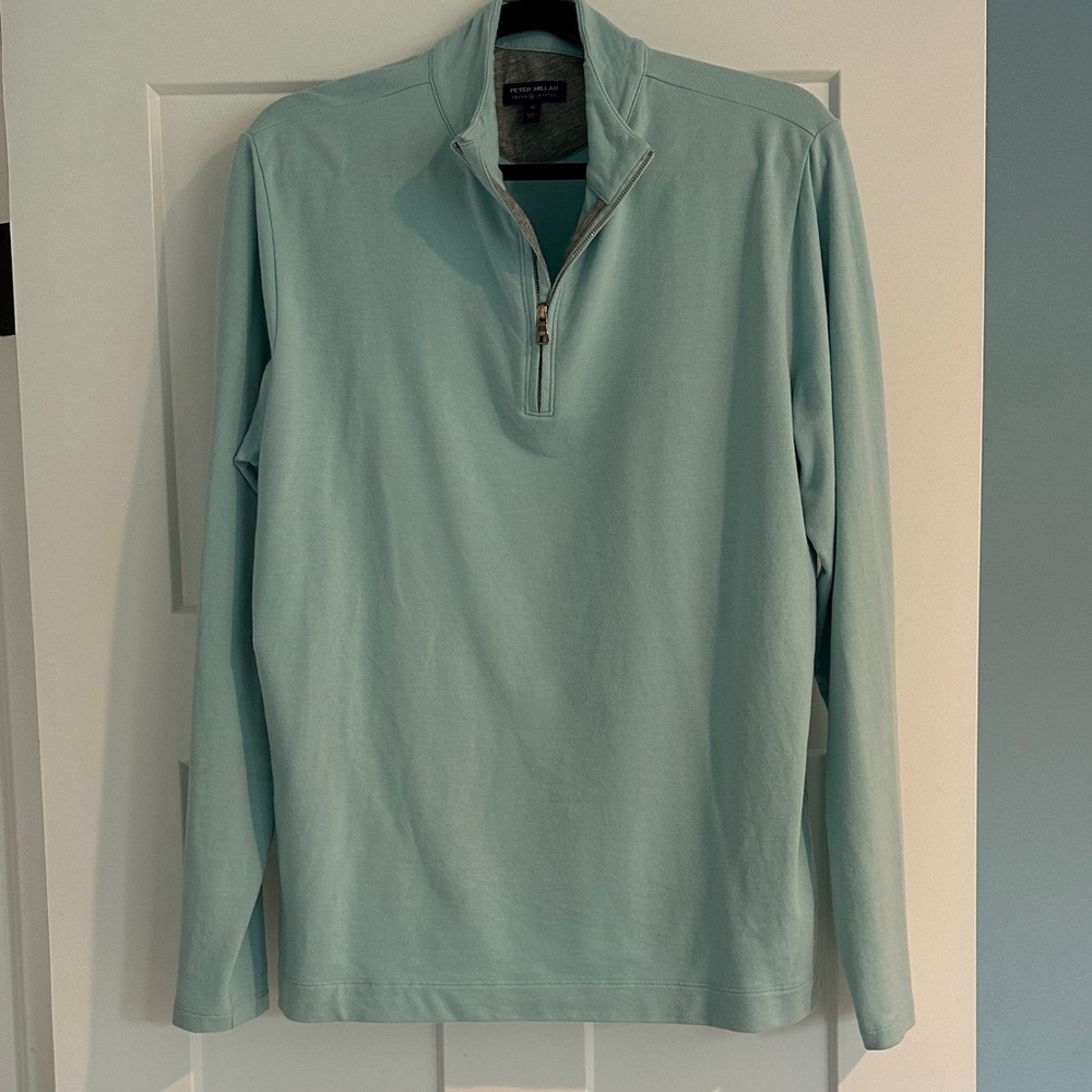 Peter Millar Men's Light Blue Quarter-Zip Sweater